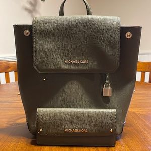 Michael Kors backpack purse w/ matching wallet